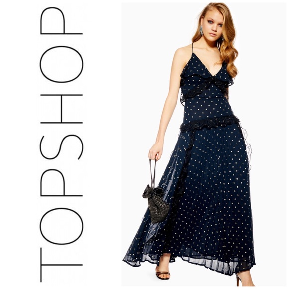 Beautiful lace navy metallic dress - Picture 1 of 7